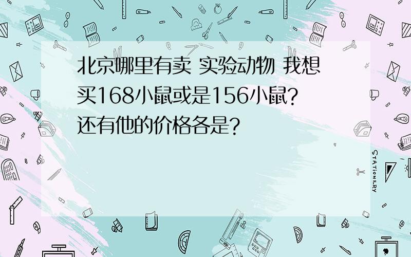 北京哪里有卖 实验动物 我想买168小鼠或是156小鼠?还有他的价格各是?