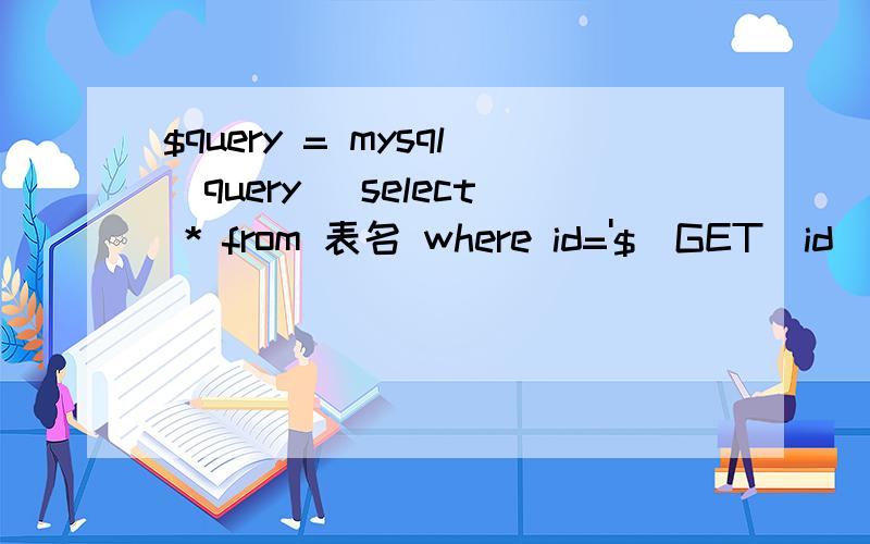 $query = mysql_query( select * from 表名 where id='$_GET[id]'