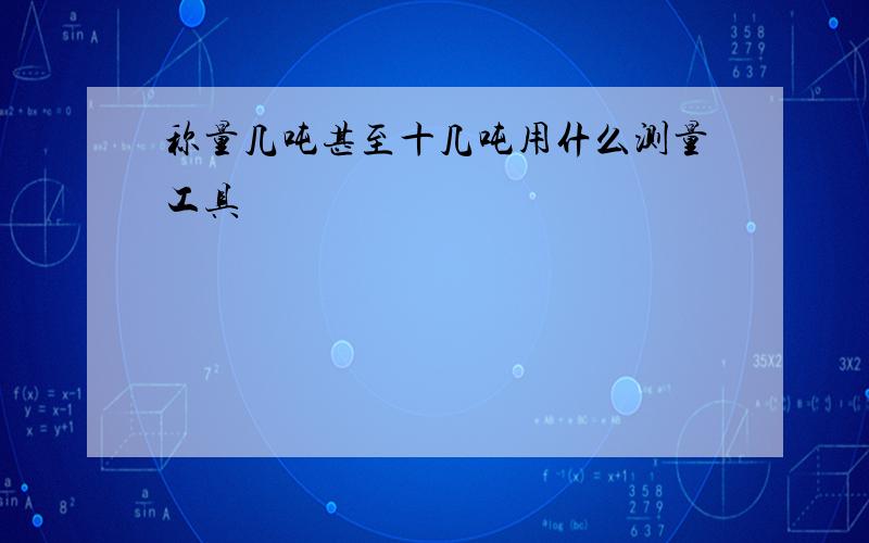 称量几吨甚至十几吨用什么测量工具