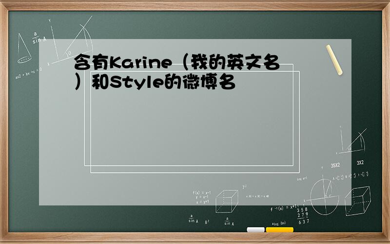 含有Karine（我的英文名）和Style的微博名