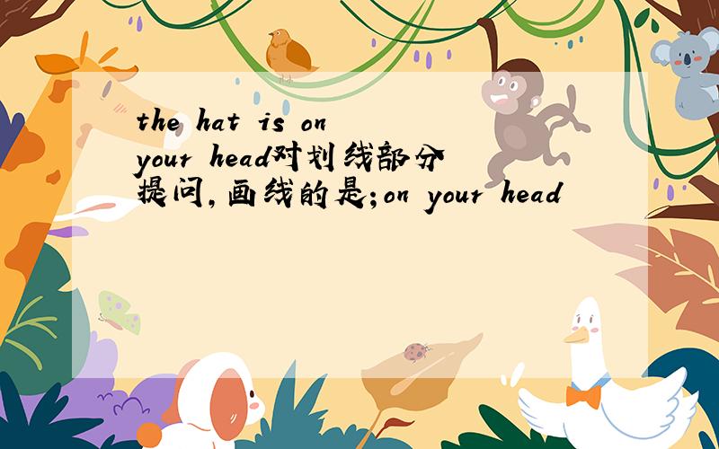 the hat is on your head对划线部分提问,画线的是；on your head