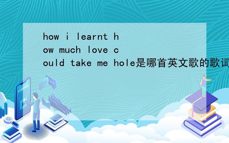 how i learnt how much love could take me hole是哪首英文歌的歌词?