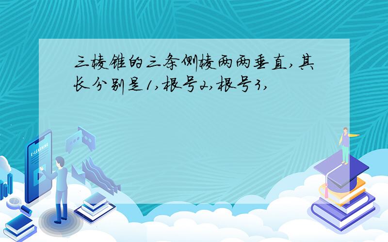 三棱锥的三条侧棱两两垂直,其长分别是1,根号2,根号3,