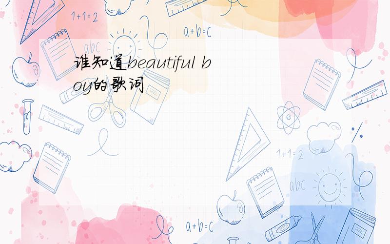 谁知道beautiful boy的歌词