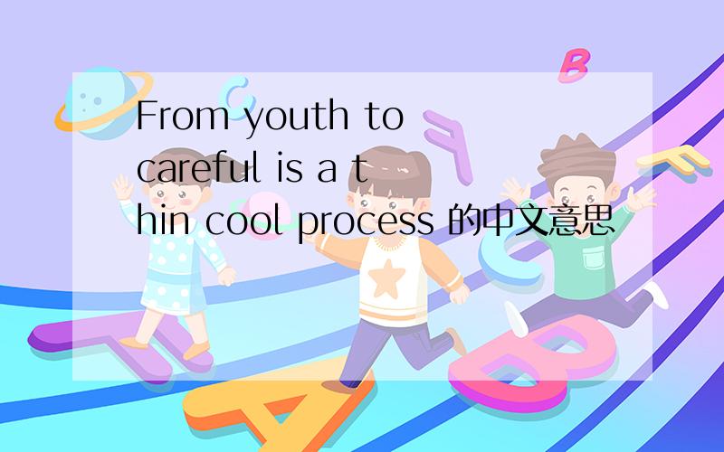 From youth to careful is a thin cool process 的中文意思