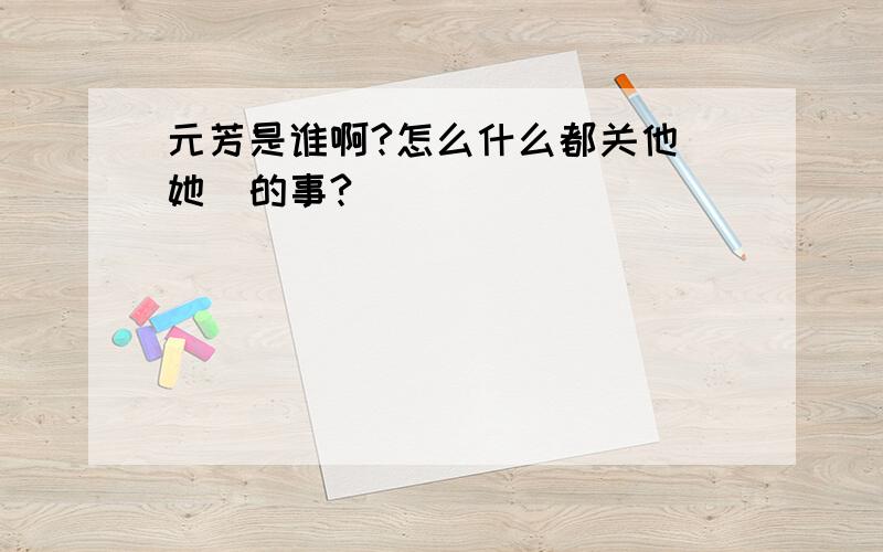 元芳是谁啊?怎么什么都关他（她）的事?