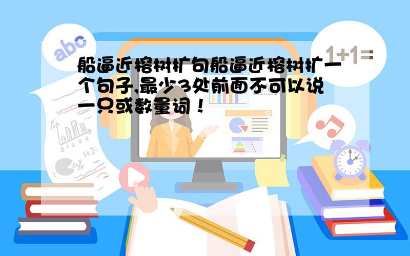 船逼近榕树扩句船逼近榕树扩一个句子,最少3处前面不可以说一只或数量词！