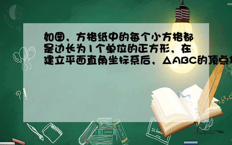 如图，方格纸中的每个小方格都是边长为1个单位的正方形，在建立平面直角坐标系后，△ABC的顶点均在格点上，点C的坐标为（4