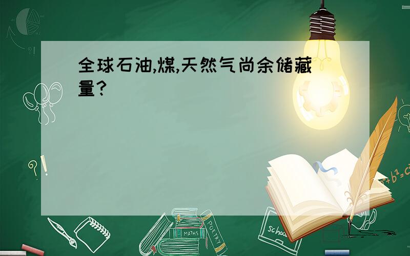 全球石油,煤,天然气尚余储藏量?