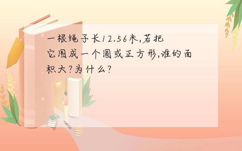 一根绳子长12.56米,若把它围成一个圆或正方形,谁的面积大?为什么?