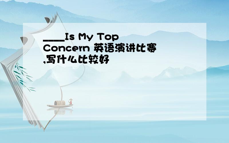 ____Is My Top Concern 英语演讲比赛,写什么比较好