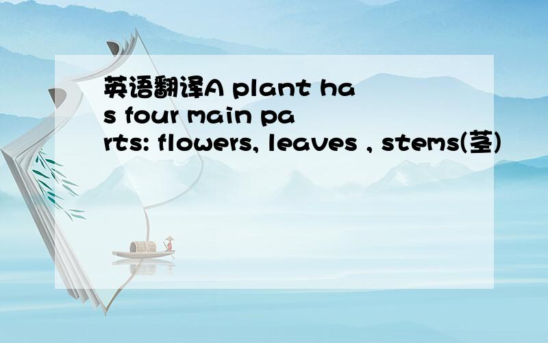 英语翻译A plant has four main parts: flowers, leaves , stems(茎)