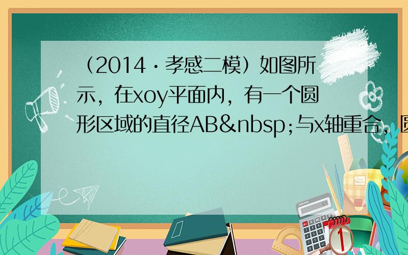 （2014•孝感二模）如图所示，在xoy平面内，有一个圆形区域的直径AB 与x轴重合，圆心O′的坐标为（2a，