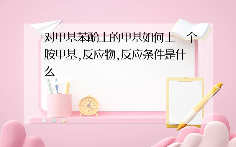 对甲基苯酚上的甲基如何上一个胺甲基,反应物,反应条件是什么