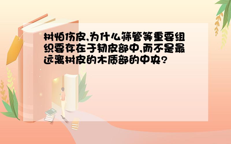 树怕伤皮,为什么筛管等重要组织要存在于韧皮部中,而不是最远离树皮的木质部的中央?