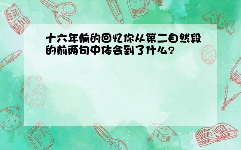 十六年前的回忆你从第二自然段的前两句中体会到了什么?