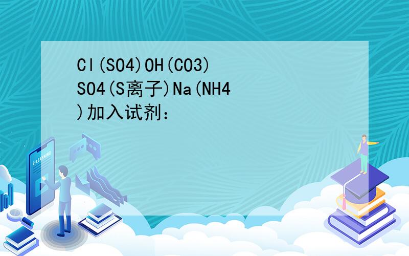 Cl(SO4)OH(CO3)SO4(S离子)Na(NH4)加入试剂：