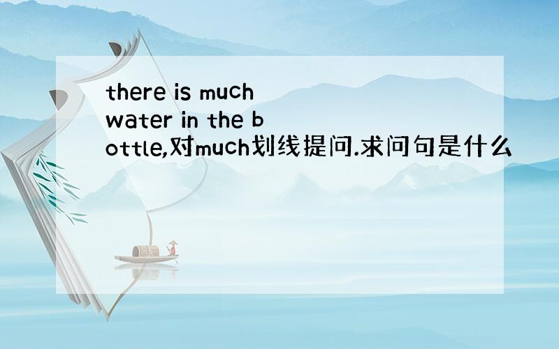 there is much water in the bottle,对much划线提问.求问句是什么