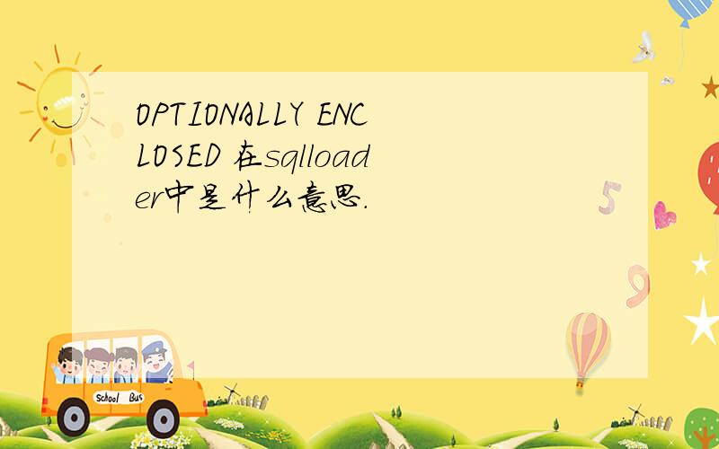 OPTIONALLY ENCLOSED 在sqlloader中是什么意思.