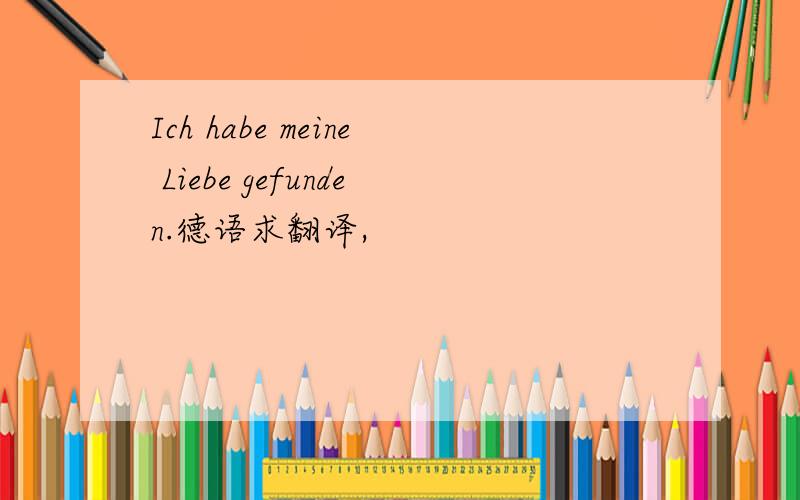 Ich habe meine Liebe gefunden.德语求翻译,