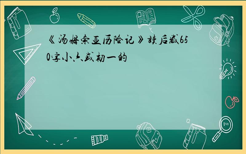 《汤姆索亚历险记》读后感650字小六或初一的