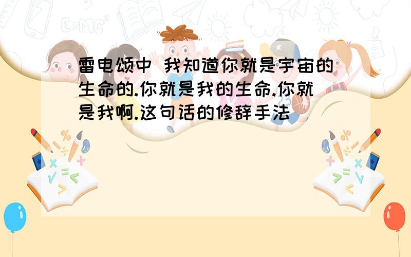 雷电颂中 我知道你就是宇宙的生命的.你就是我的生命.你就是我啊.这句话的修辞手法