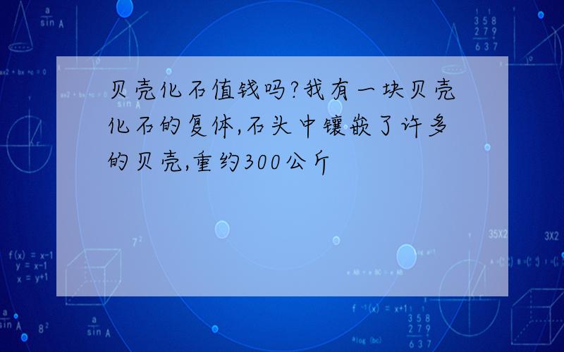 贝壳化石值钱吗?我有一块贝壳化石的复体,石头中镶嵌了许多的贝壳,重约300公斤