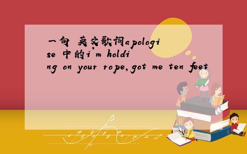 一句 英文歌词apologise 中的i'm holding on your rope,got me ten feet