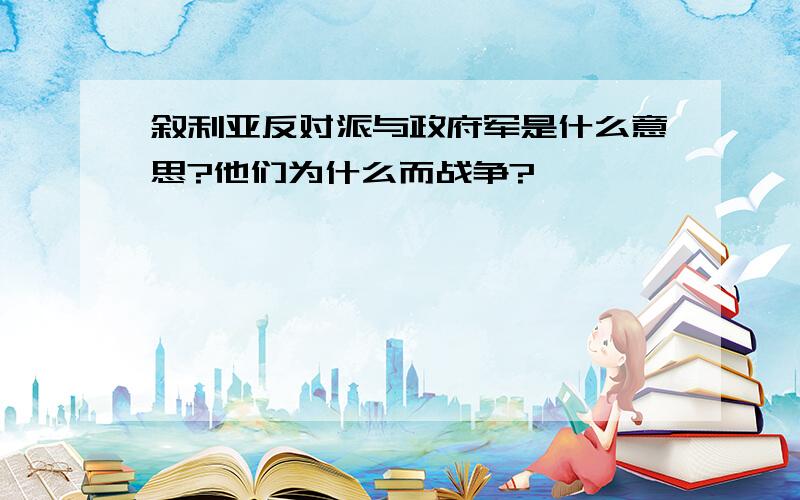 叙利亚反对派与政府军是什么意思?他们为什么而战争?