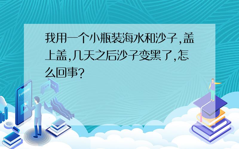 我用一个小瓶装海水和沙子,盖上盖,几天之后沙子变黑了,怎么回事?