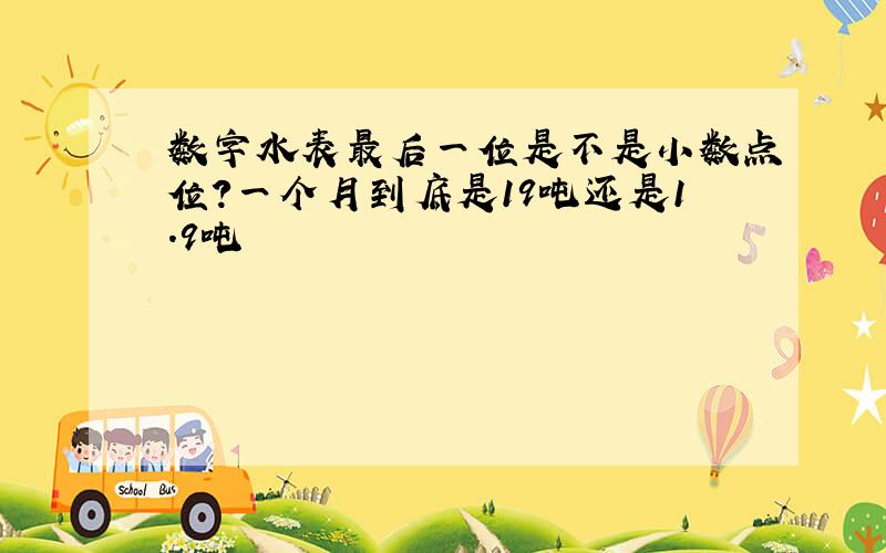 数字水表最后一位是不是小数点位?一个月到底是19吨还是1.9吨