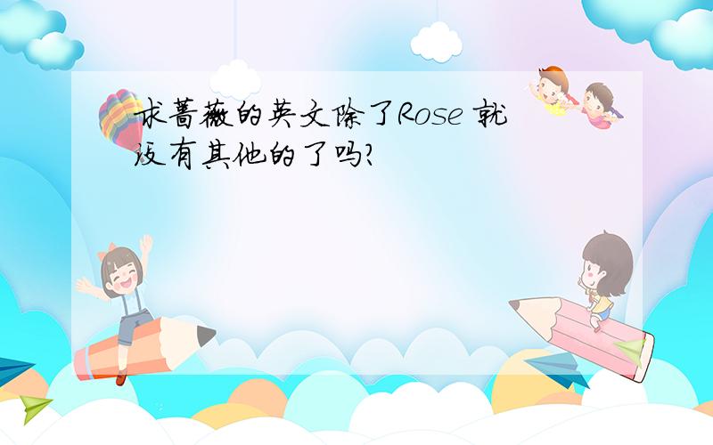 求蔷薇的英文除了Rose 就没有其他的了吗?