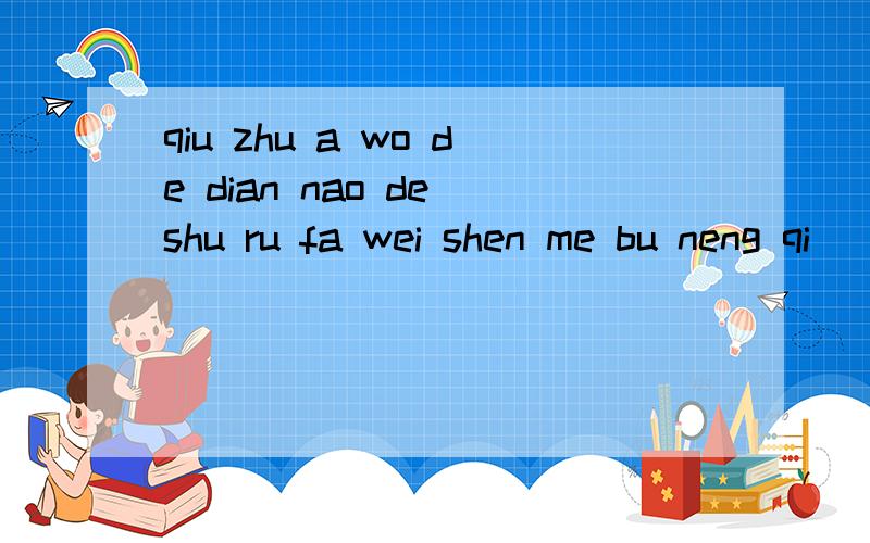 qiu zhu a wo de dian nao de shu ru fa wei shen me bu neng qi