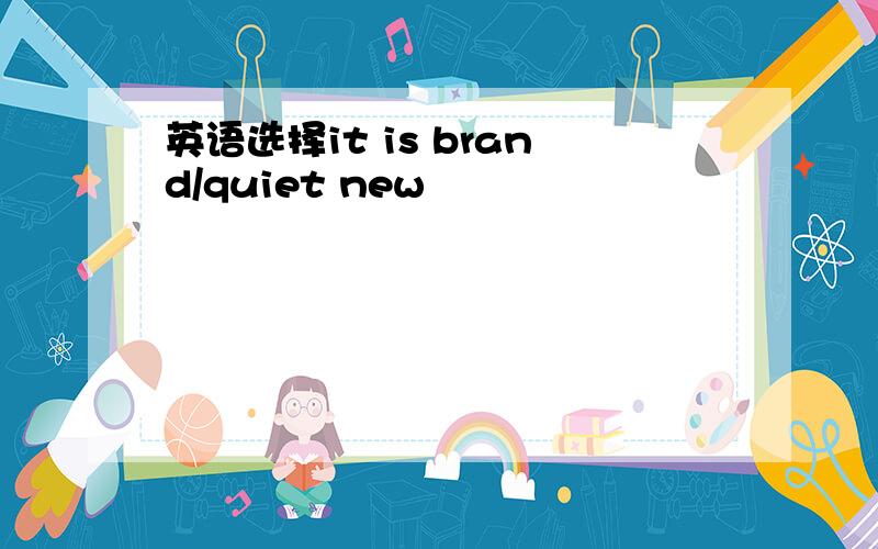 英语选择it is brand/quiet new