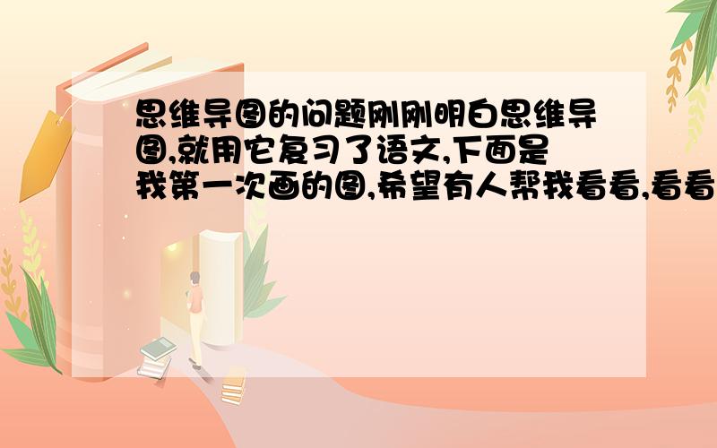 思维导图的问题刚刚明白思维导图,就用它复习了语文,下面是我第一次画的图,希望有人帮我看看,看看还有什么需要修改的,还有英