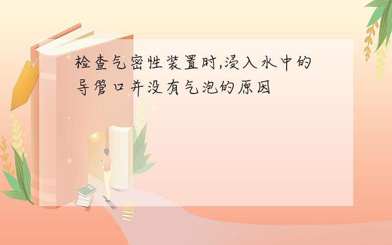 检查气密性装置时,浸入水中的导管口并没有气泡的原因