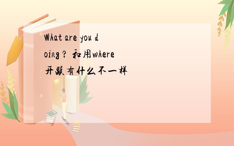 What are you doing ? 和用where开头有什么不一样